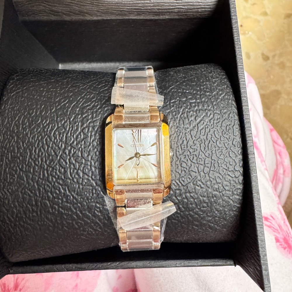 Citizen Two-Tone Gold and Silver Rectangular Eco-Drive Watch - Picture 2 of 4
